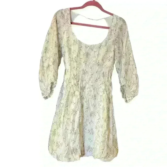 Brock Collection X H&M Floral Print Lyocell Mini Dress Size Small Bubble Hem EUC - Picture 2 of 9